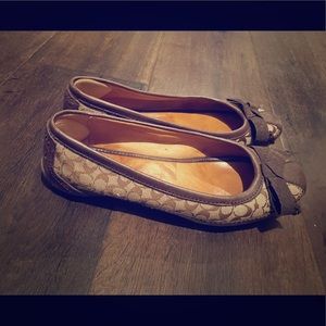 Coach leather/canvas ballerina flats size 7